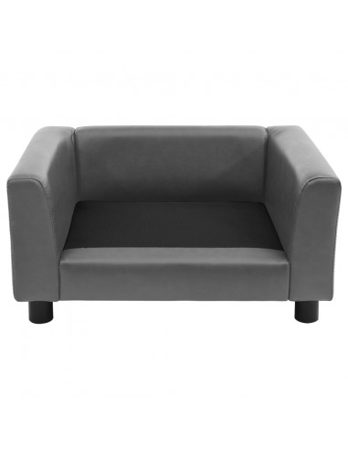 Divano per Cani Grigio 60x43x30 cm in Peluche e Similpelle