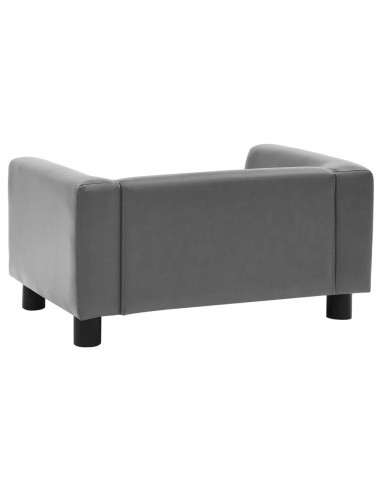 Divano per Cani Grigio 60x43x30 cm in Peluche e Similpelle