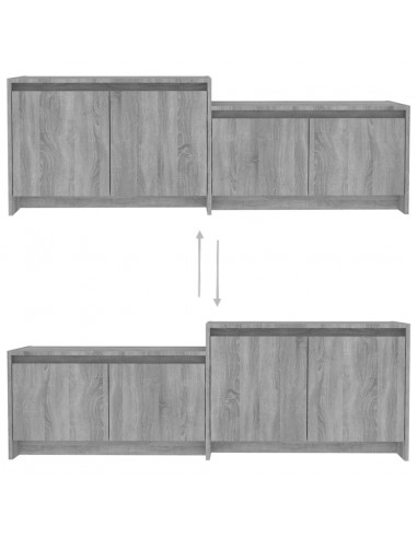 Mobile TV Grigio Sonoma 146,5x35x50 cm in Truciolato