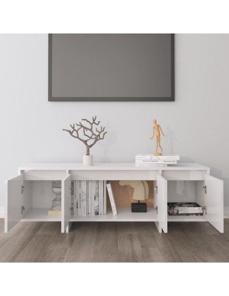 Mobile TV Bianco Lucido 120x30x40,5 cm in Truciolato