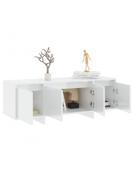 Mobile TV Bianco Lucido 120x30x40,5 cm in Truciolato