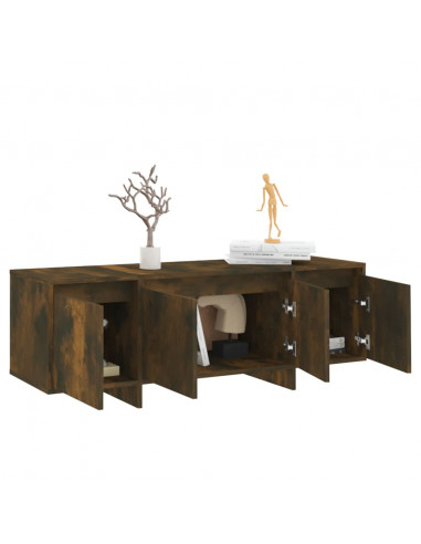 Mobile Porta TV Rovere Fumo 120x30x40,5 cm in Truciolato