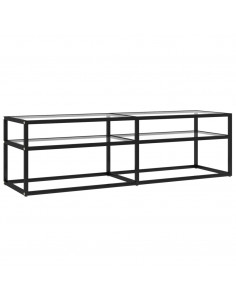 Mobile Porta TV Trasparente 140x40x40,5 cm in Vetro Temperato 2