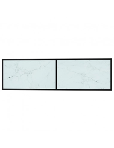 Mobile Porta TV Marmo Bianco 140x40x40,5 cm in Vetro Temperato