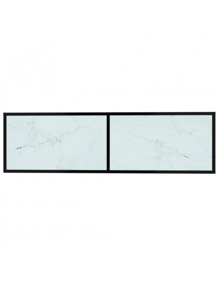 Mobile Porta TV Marmo Bianco 140x40x40,5 cm in Vetro Temperato