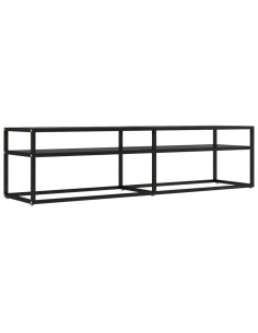 Mobile Porta TV Nero 160x40x40,5 cm in Vetro Temperato 2