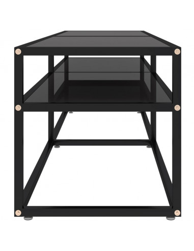 Mobile Porta TV Nero 160x40x40,5 cm in Vetro Temperato