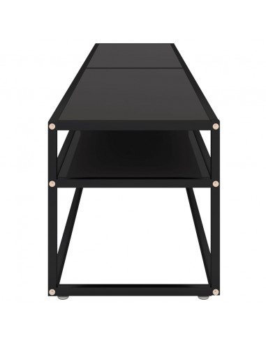 Mobile Porta TV Nero 200x40x40,5 cm in Vetro Temperato