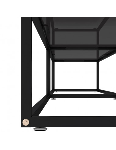 Mobile Porta TV Nero 200x40x40,5 cm in Vetro Temperato