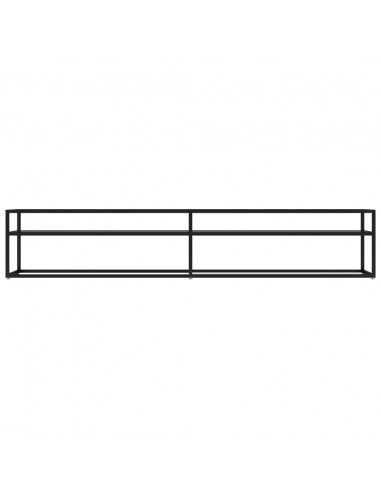 Mobile Porta TV Nero 220x40x40,5 cm in Vetro Temperato