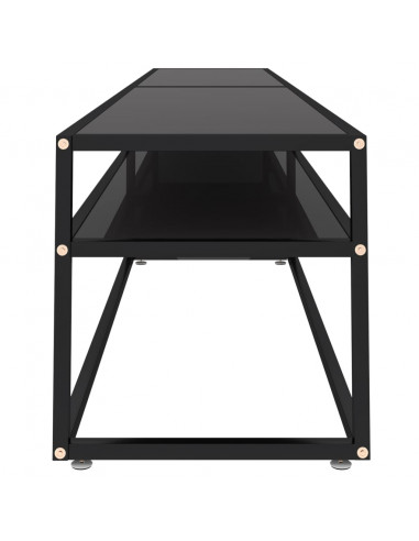 Mobile Porta TV Nero 220x40x40,5 cm in Vetro Temperato