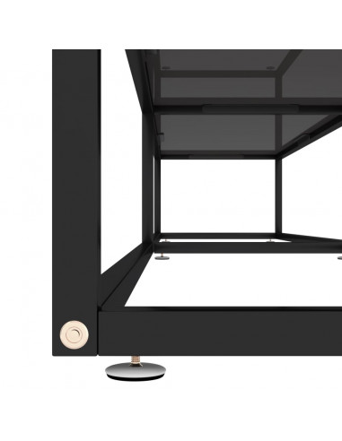 Mobile Porta TV Nero 220x40x40,5 cm in Vetro Temperato