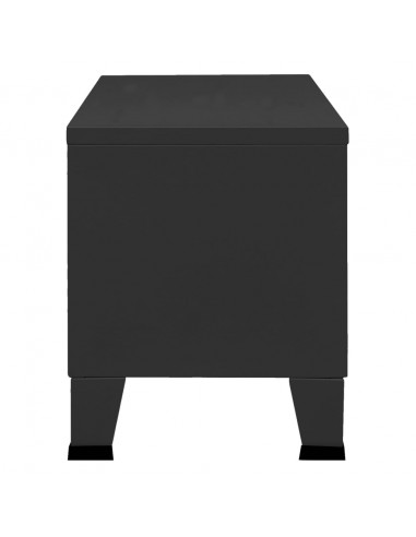 Mobile TV Industriale Nero 105x35x42 cm in Metallo