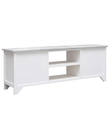 Mobile Porta TV Bianco e Grigio 108x30x40 cm Legno di Paulownia