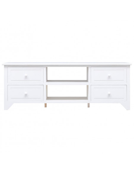 Mobile Porta TV Bianco 108x30x40 cm in Legno di Paulownia