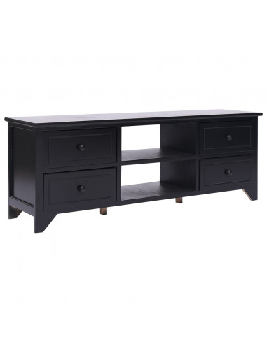 Mobile Porta TV Nero 108x30x40 cm in Legno di Paulownia