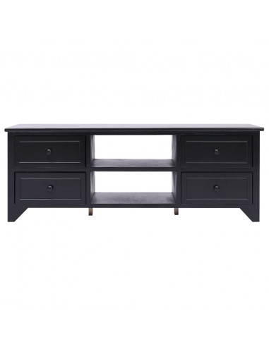 Mobile Porta TV Nero 108x30x40 cm in Legno di Paulownia