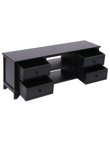 Mobile Porta TV Nero 108x30x40 cm in Legno di Paulownia