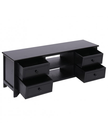 Mobile Porta TV Nero 108x30x40 cm in Legno di Paulownia