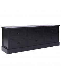 Mobile Porta TV Nero 108x30x40 cm in Legno di Paulownia 2