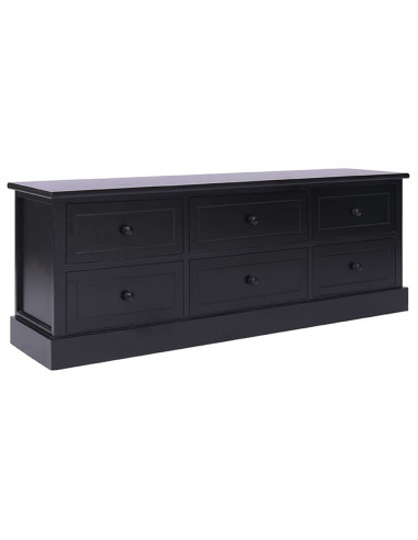 Mobile Porta TV Nero 108x30x40 cm in Legno di Paulownia