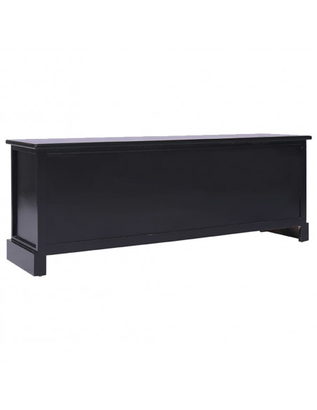 Mobile Porta TV Nero 108x30x40 cm in Legno di Paulownia