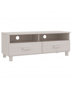 Mobile TV HAMAR Bianco 106x40x40 cm in Legno Massello di Pino 2
