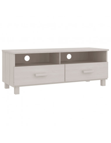 Mobile TV HAMAR Bianco 106x40x40 cm in Legno Massello di Pino
