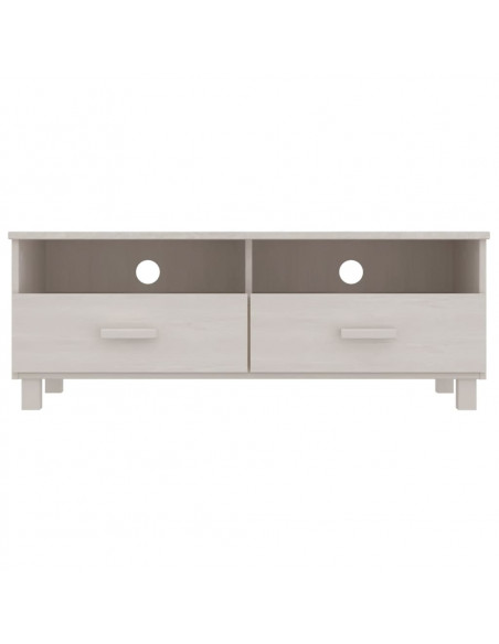 Mobile TV HAMAR Bianco 106x40x40 cm in Legno Massello di Pino