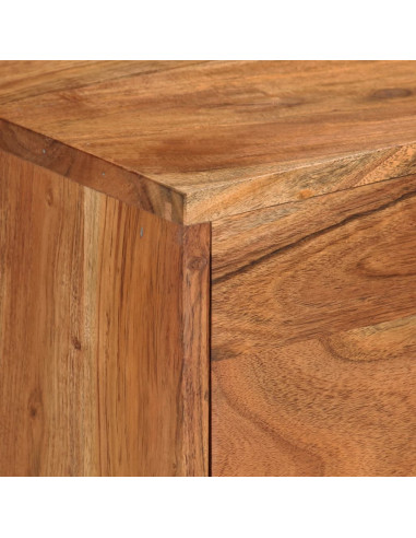 Mobile TV Marrone Miele e Grigio 110x30x50cm in Legno di Acacia