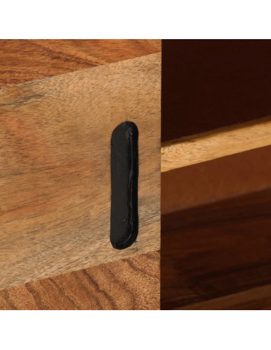 Mobile TV Marrone Miele e Grigio 110x30x50cm in Legno di Acacia