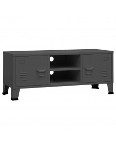 Mobile TV Industriale Antracite 105x35x42 cm in Metallo 2