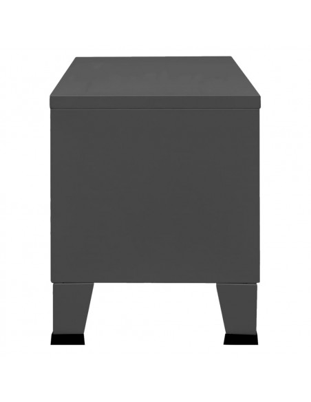 Mobile TV Industriale Antracite 105x35x42 cm in Metallo