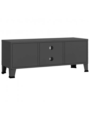Mobile TV Industriale Antracite 105x35x42 cm in Metallo