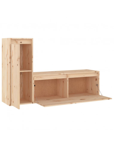 Mobili Porta TV 2 pz in Legno Massello di Pino