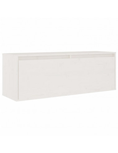 Mobili Porta TV 2 pz Bianchi in Legno Massello di Pino