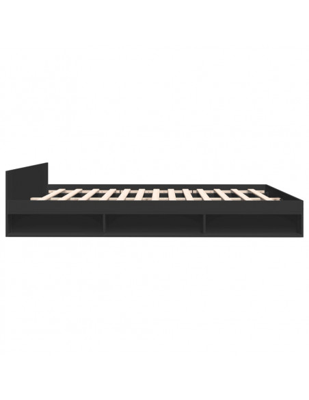 Giroletto con Cassetti Nero 200x200 cm in Legno Multistrato