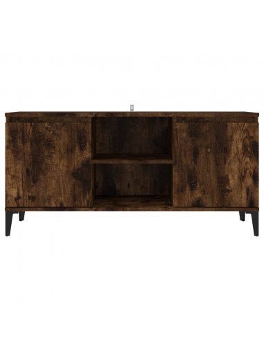 Mobile TV con Gambe in Metallo Rovere Fumo 103,5x35x50 cm