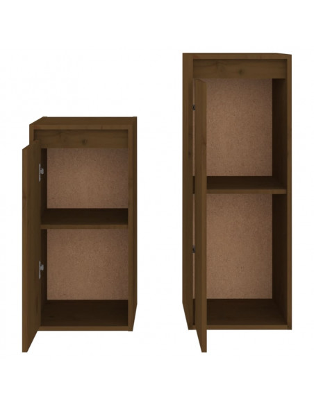 Mobili Porta TV 2 pz Miele in Legno Massello di Pino