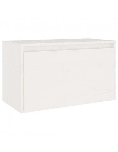 Mobili Porta TV 6 pz Bianchi in Legno Massello di Pino