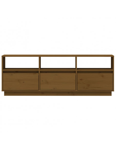 Mobile TV Marrone Miele 140x37x35 cm in Legno Massello di Pino