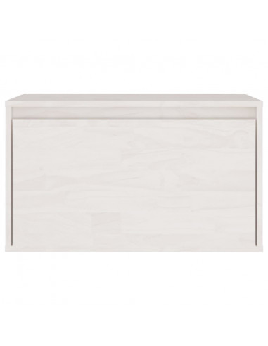 Mobili TV 3 pz Bianchi in Legno Massello di Pino