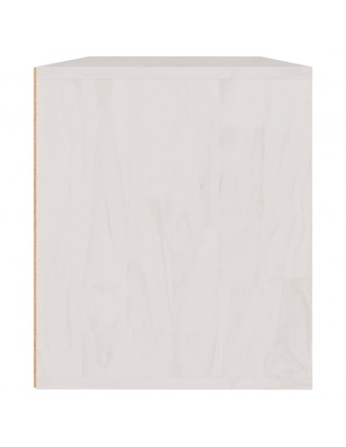 Mobili TV 3 pz Bianchi in Legno Massello di Pino