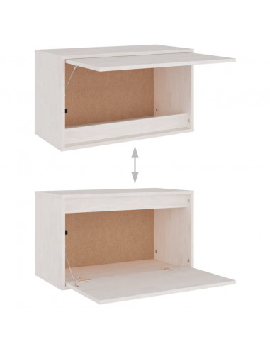 Mobili TV 3 pz Bianchi in Legno Massello di Pino