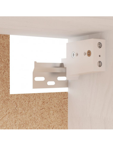 Mobili TV 3 pz Bianchi in Legno Massello di Pino