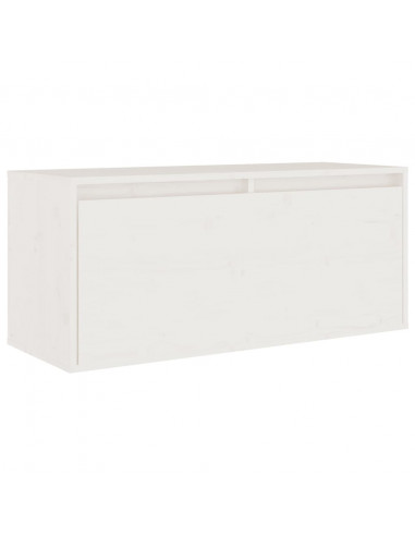 Mobili Porta TV 2 pz Bianchi in Legno Massello di Pino