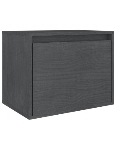 Mobili Porta TV 4 pz Grigi in Legno Massello di Pino