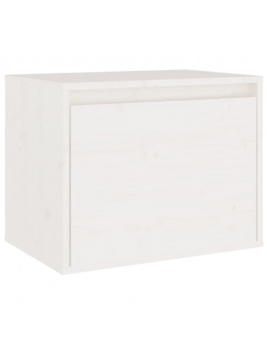 Mobili Porta TV 6 pz Bianchi in Legno Massello di Pino