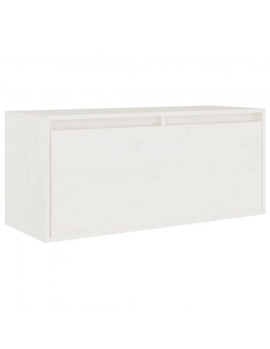 Mobili Porta TV 5 pz Bianchi in Legno Massello di Pino