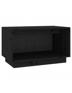 Mobile Porta TV Nero 60x35x35 cm in Legno Massello di Pino 2